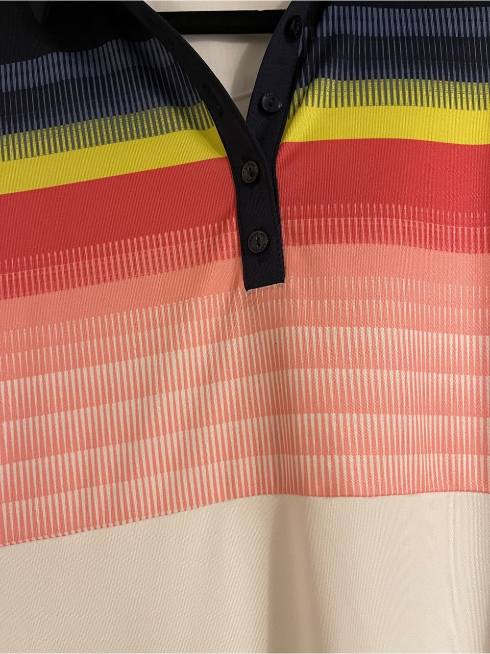 NWT Callaway White Sleeveless Polo Dress with Navy Panels and Multicolor Stripe - Picture 4 of 7